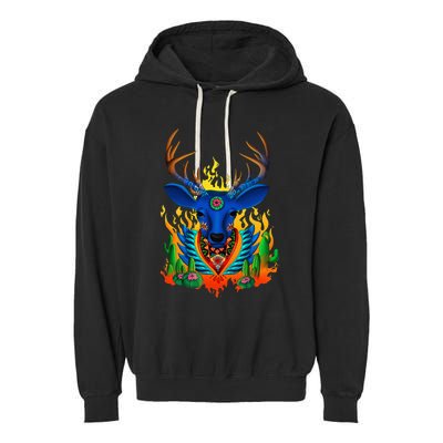 Third Eye Huichol Deer Garment-Dyed Fleece Hoodie