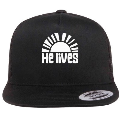 Toddler Easter He Lives Christian Family Matching Easter Flat Bill Trucker Hat