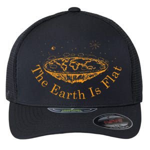 The Earth Is Flat Flat Earth Conspiracy Flat Earth Day Flexfit Unipanel Trucker Cap