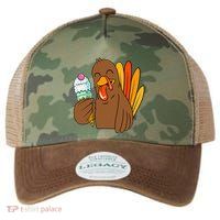 Turkey Eating Ice Cream Thanksgiving Day Funny Fall Autumn Legacy Tie Dye Trucker Hat