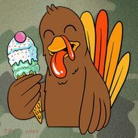 Turkey Eating Ice Cream Thanksgiving Day Funny Fall Autumn Legacy Tie Dye Trucker Hat