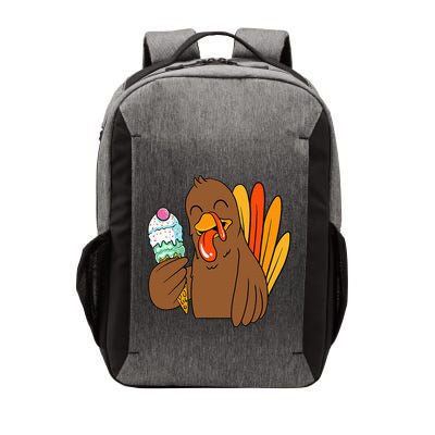 Turkey Eating Ice Cream Thanksgiving Day Funny Fall Autumn Vector Backpack