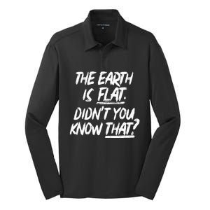 The Earth Is Flat DidnT You Know That Yoongi Flat Earth Silk Touch Performance Long Sleeve Polo