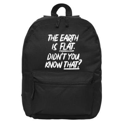 The Earth Is Flat DidnT You Know That Yoongi Flat Earth 16 in Basic Backpack