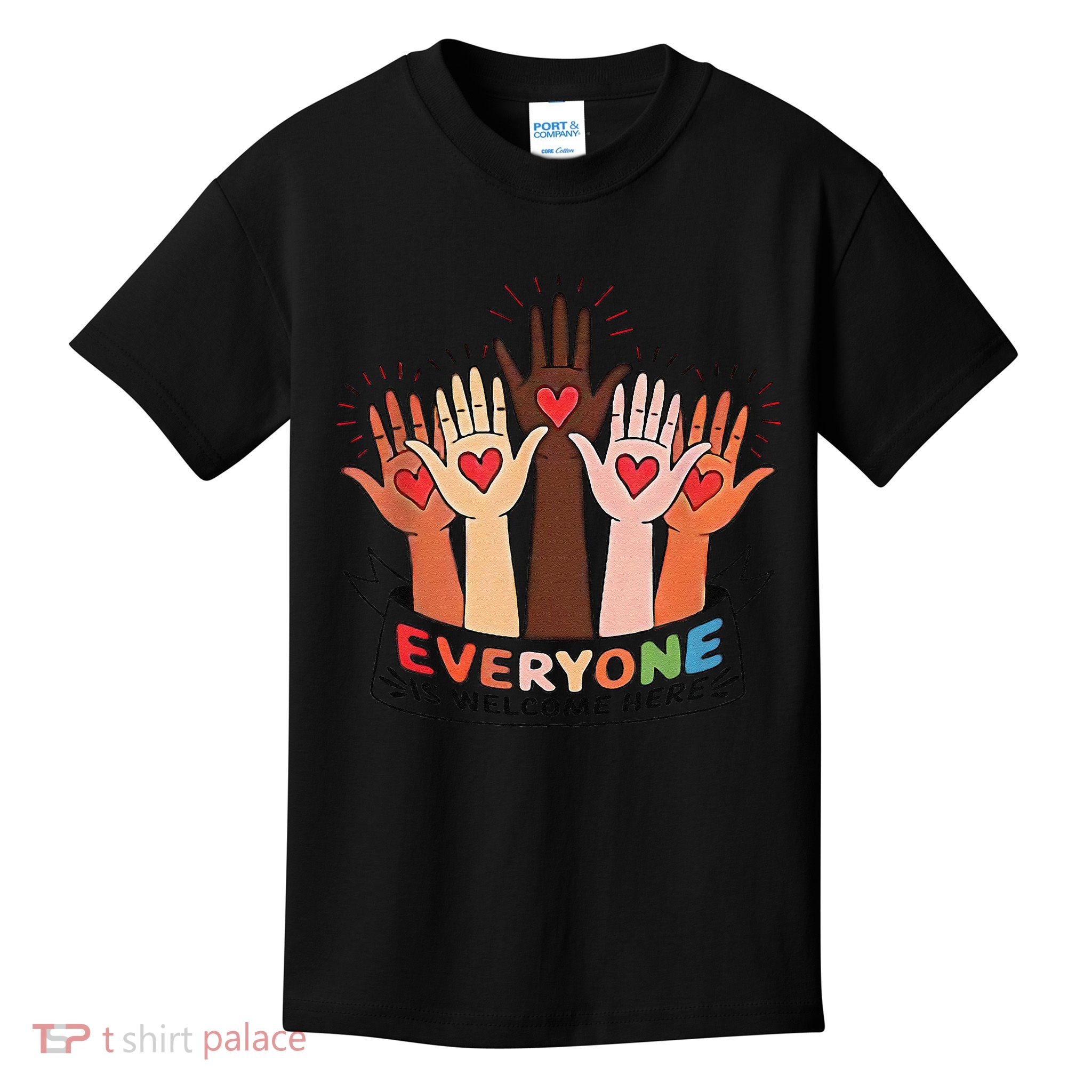 Trendy Everyone Is Welcome Here Colors Hand Idaho Teacher Kids T-Shirt