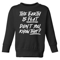 The Earth Is Flat Didnt You Know That Toddler Sweatshirt