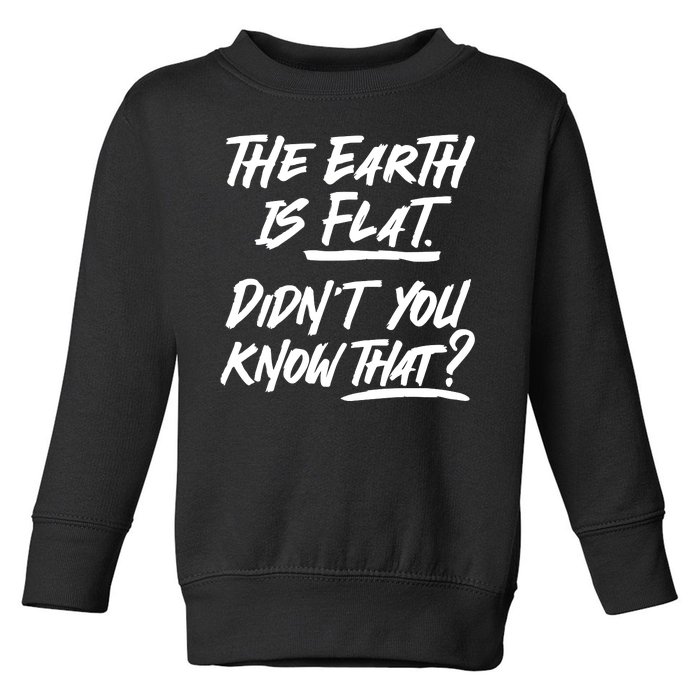 The Earth Is Flat Didnt You Know That Toddler Sweatshirt