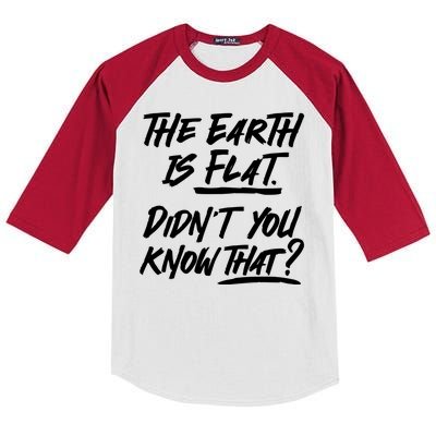 The Earth Is Flat Didnt You Know That Kids Colorblock Raglan Jersey