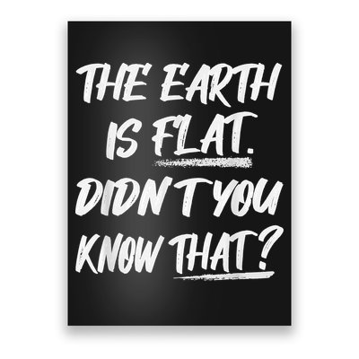 The Earth Is Flat Didn't You Know That Funny Flat Earth Poster