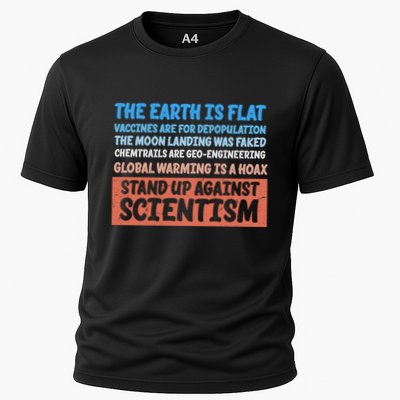 The Earth Is Flat Funny Earth Flat Society Graphic Great Gift Cooling Performance Crew T-Shirt