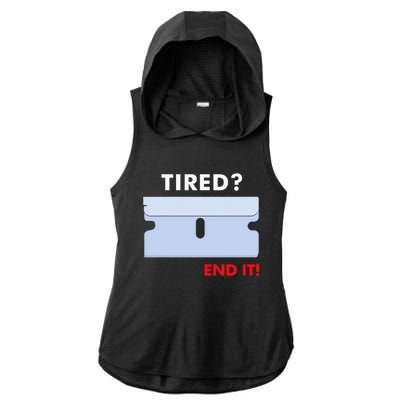 Tired End It New Ladies PosiCharge Tri-Blend Wicking Draft Hoodie Tank