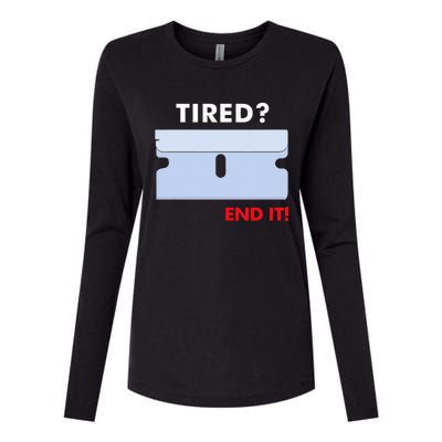 Tired End It New Womens Cotton Relaxed Long Sleeve T-Shirt