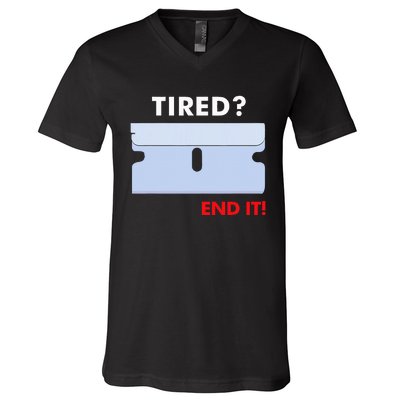 Tired End It New V-Neck T-Shirt