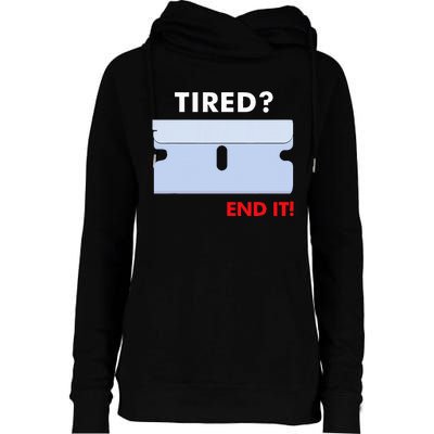 Tired End It New Womens Funnel Neck Pullover Hood