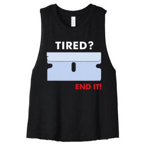 Tired End It New Women's Racerback Cropped Tank