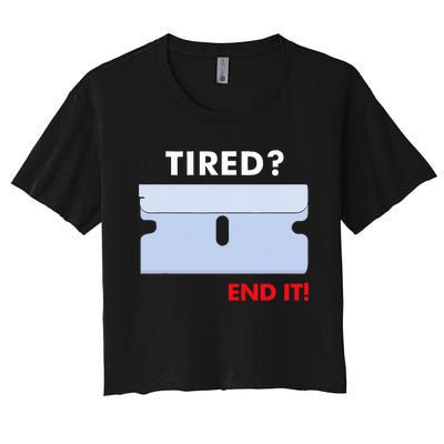 Tired End It New Women's Crop Top Tee