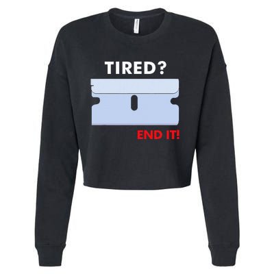 Tired End It New Cropped Pullover Crew