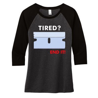 Tired End It New Women's Tri-Blend 3/4-Sleeve Raglan Shirt