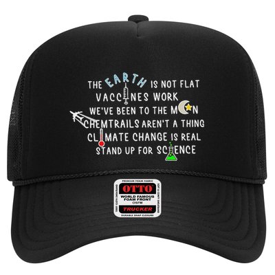 The Earth Is Not Flat Vaccines Work We’Ve Been To The Moon Trucker Hat