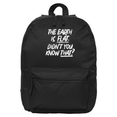 The Earth Is Flat Didn't You Know That Yoongi Flat Earth 16 in Basic Backpack