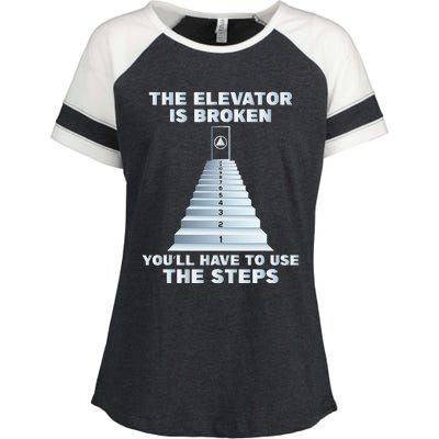 The Elevator Is Broken Sober Sobriety Aa Na Enza Ladies Jersey Colorblock Tee