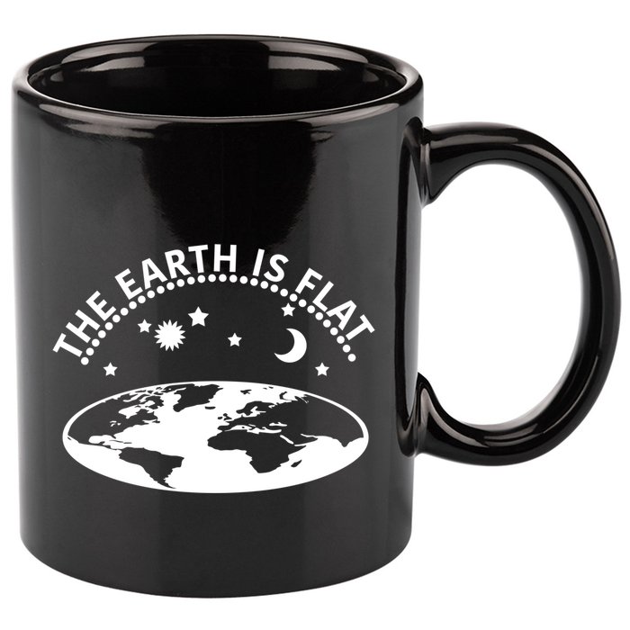 The Earth Is Flat Gift 11oz C Handle Ceramic Mug
