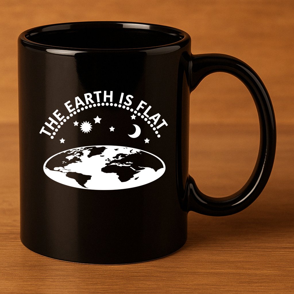 The Earth Is Flat Gift 11oz C Handle Ceramic Mug