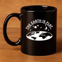 The Earth Is Flat Gift 11oz C Handle Ceramic Mug