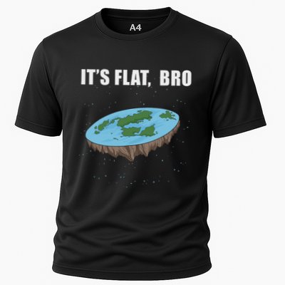 The Earth Is Flat Gifts ItS Flat Bro Ice Wall Flat Earth Cooling Performance Crew T-Shirt