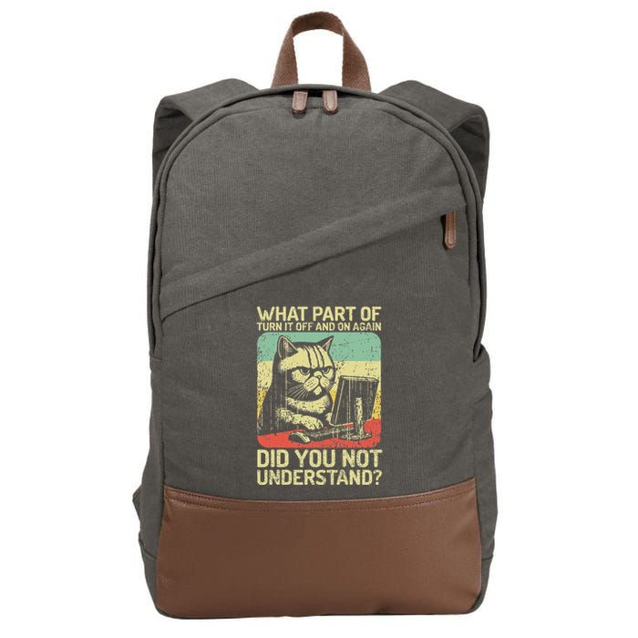 Tech Engineer I Turn Off And On Again I Computer It Guy Cotton Canvas Backpack