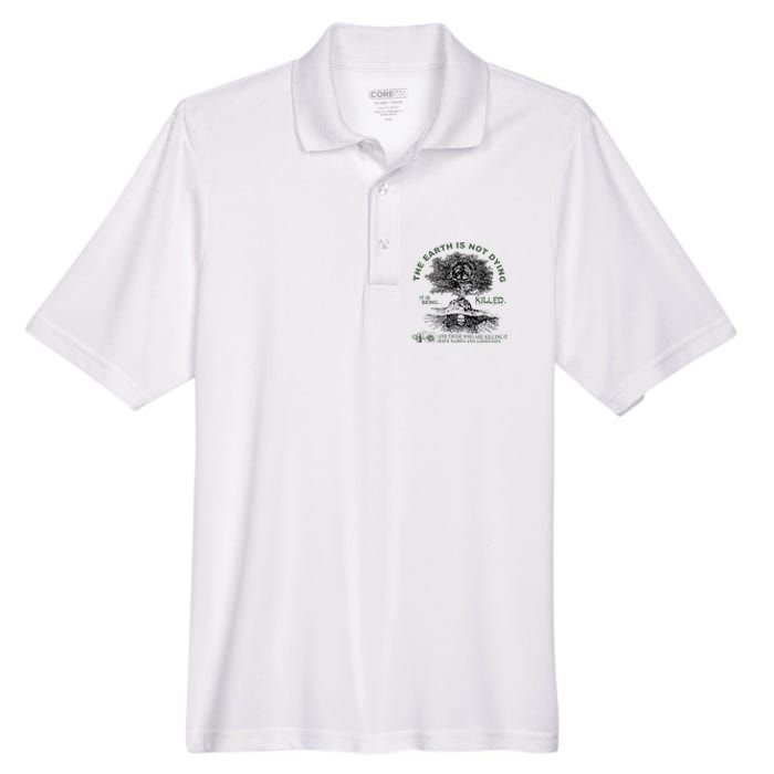 The Earth Is Not Dying It Is Being Killed Men's Origin Performance Pique Polo