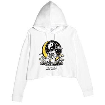 Third Eye Kingdom Do No Harm Take No Shit Crop Fleece Hoodie