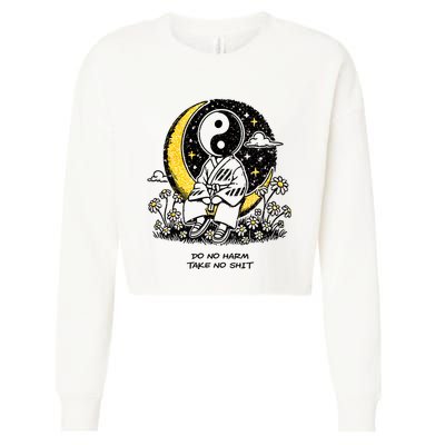Third Eye Kingdom Do No Harm Take No Shit Cropped Pullover Crew