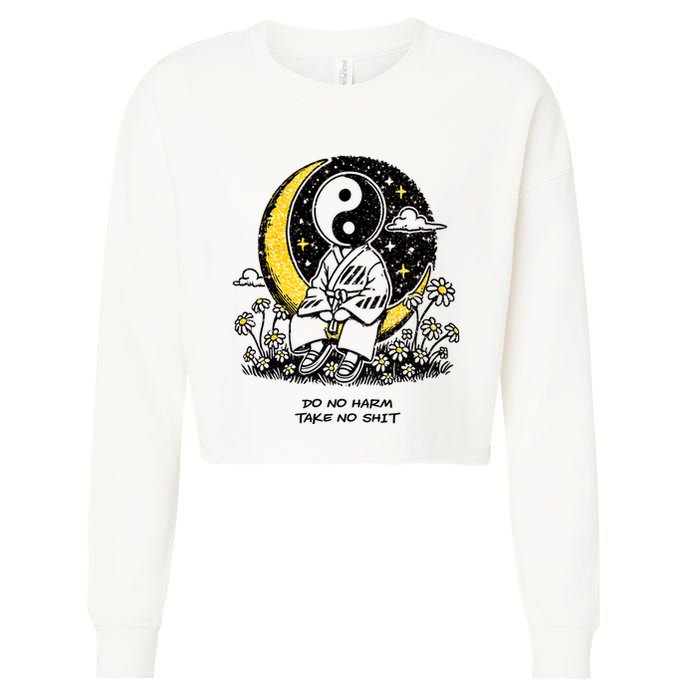 Third Eye Kingdom Do No Harm Take No Shit Cropped Pullover Crew