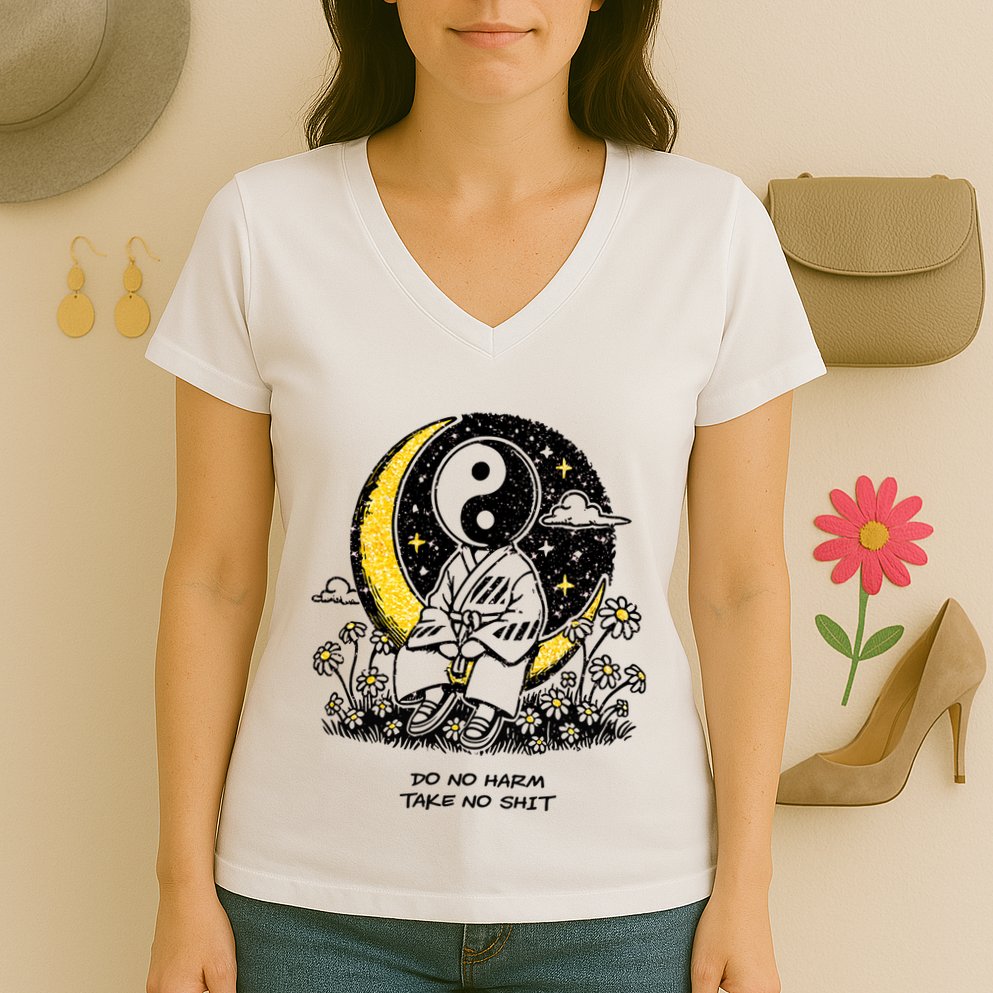 Third Eye Kingdom Do No Harm Take No Shit Women's V-Neck T-Shirt