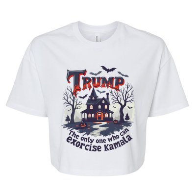 Trump Exorcise Kamala Funny Political Halloween Bella+Canvas Jersey Crop Tee