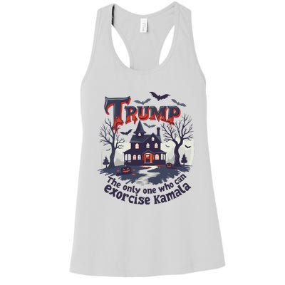 Trump Exorcise Kamala Funny Political Halloween Women's Racerback Tank