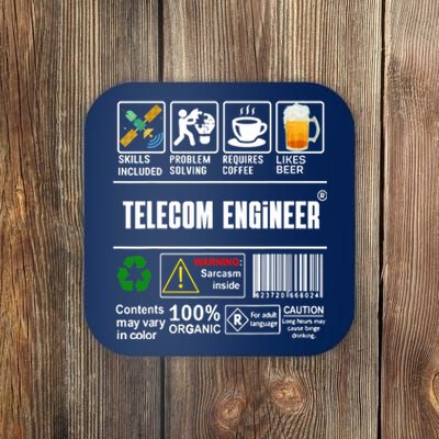 Telecom Engineer Label Skills Solving Coffee Beer Coaster