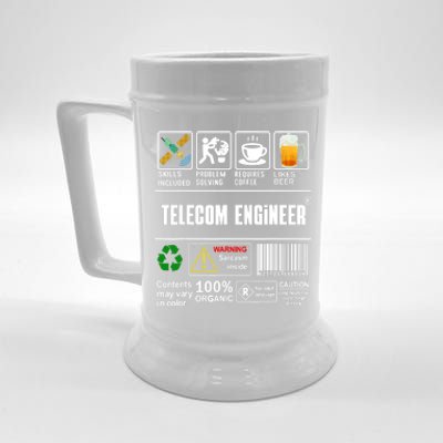 Telecom Engineer Label Skills Solving Coffee Beer Beer Stein