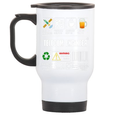 Telecom Engineer Label Skills Solving Coffee Beer Stainless Steel Travel Mug