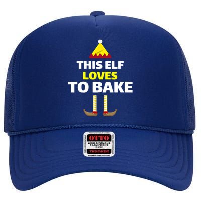 This Ellf Lovers To Bake Christmas High Crown Mesh Back Trucker Hat