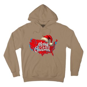 Trump Election Map Merry Christmas Holiday Santa Hat Xmas Hoodie