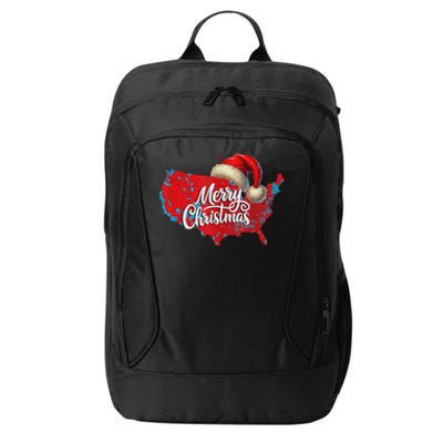 Trump Election Map Merry Christmas Holiday Santa Hat Xmas City Backpack