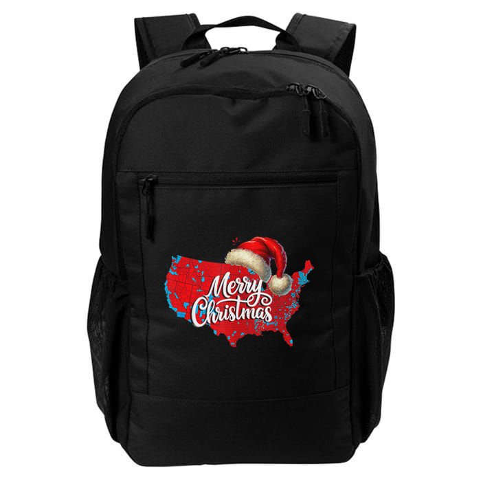 Trump Election Map Merry Christmas Holiday Santa Hat Xmas Daily Commute Backpack