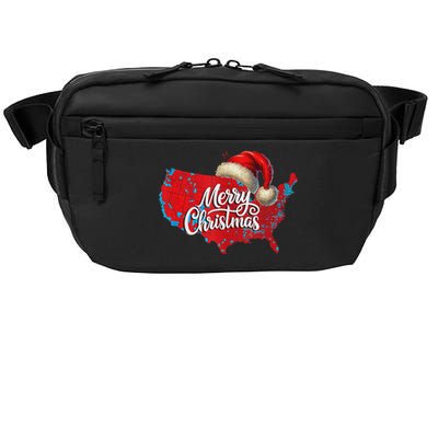 Trump Election Map Merry Christmas Holiday Santa Hat Xmas Crossbody Pack