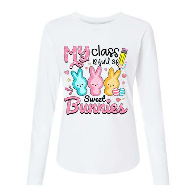 Teacher Easter My Class Is Full Of Sweet Bunnies Womens Cotton Relaxed Long Sleeve T-Shirt