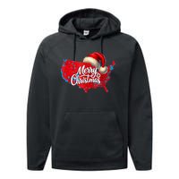 Trump Election Map Merry Christmas Holiday Santa Hat Xmas Performance Fleece Hoodie