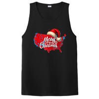 Trump Election Map Merry Christmas Holiday Santa Hat Xmas PosiCharge Competitor Tank