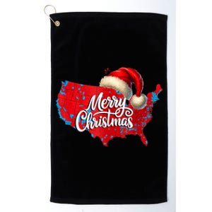 Trump Election Map Merry Christmas Holiday Santa Hat Xmas Platinum Collection Golf Towel