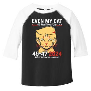 Trump Even My Cat Is Waiting For 4547 2024 And By The Way He Can Count Toddler Fine Jersey T-Shirt